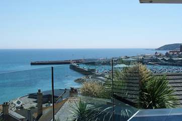 The view towards Penzance harbour from the balcony.