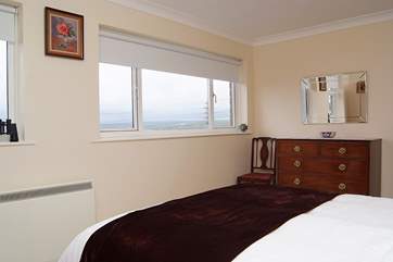 Bedroom 1 has lovely sea views.