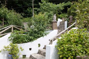 Another view of the steps that lead down from the parking-area.