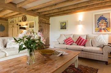 Deep luxurious sofas make a very relaxing living area at the other end of the ground floor.
