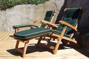 Two steamer chairs! Just sit back and relax.