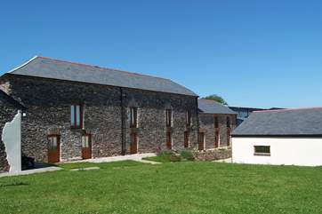 The back of the cottage with the pool-room to the right.