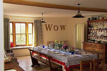The 'WOW' factor in the large and spacious kitchen/dining-room.