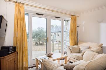 Sit on a comfy seat overlooking the courtyard.