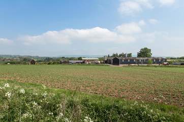 This is the overall setting for the cottage - to the left of the farmstead, detached, private and with amazing open views.