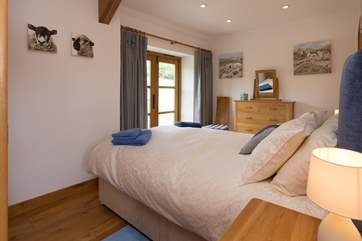 This is the master bedroom at one end of the cottage.