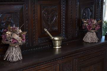 Interesting ornaments and pictures feature throughout the house.