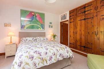 This is the master bedroom on the ground floor. Plenty of storage space and a very comfortable bed.