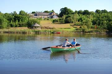Boating on the lake.