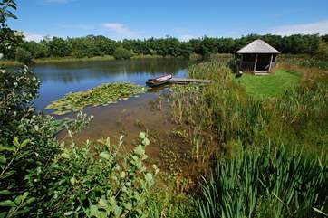 The delightful summer-house by the lake is for the use of all guests.