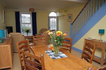 The spacious attractive sitting/dining-room.