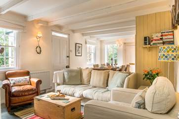 The sitting/dining-room makes for a sociable holiday.