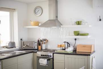 The kitchen area.