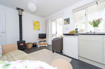 The kitchen and sitting-area.