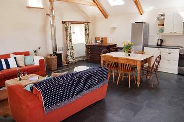 The large open plan living-room is enormous for two!