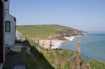 The view of the coastline looking towards Slapton Sands and beyond.