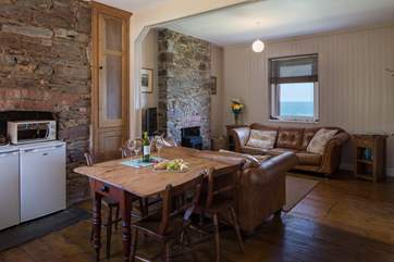 The open plan living-room and dining area.