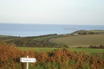 The view to the sea as you approach Tregarne.