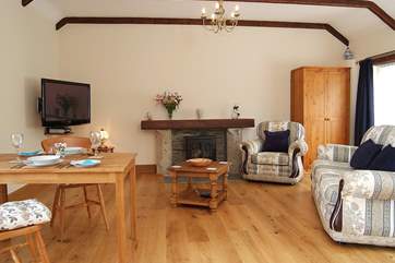 Oak-flooring with under-floor heating ensures you are warm whatever the weather.