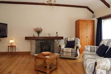 The spacious open plan living-room in Little Orchard.