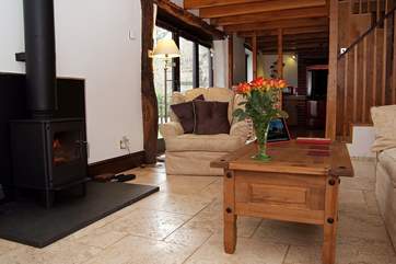 The interior decoration is gorgeous with lots of space for two plus a four-legged friend and has practical travetine flooring.
