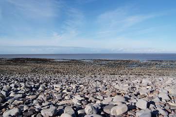 This is north Somerset's Kilve beach, a designated Area of Outstanding Natural Beauty and famous for fossils.