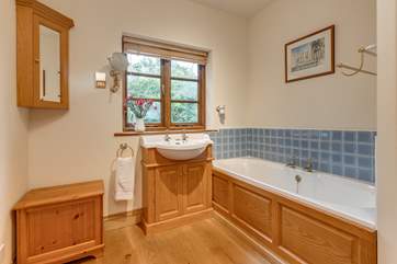 This is the spacious bathroom on the ground floor.