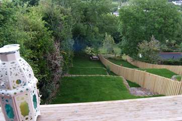 The terraced garden from the decked-area.
