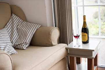Enjoy a glass of wine whilst relaxing.