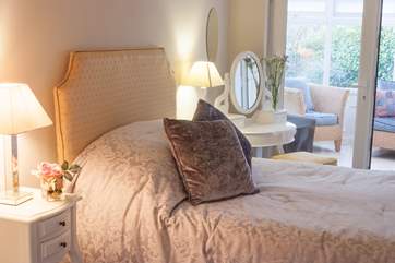 This comfortable double bedroom on the ground floor.