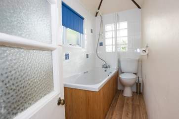 The compact bathroom.