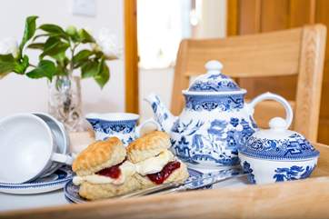 A delicious cream tea awaits you.