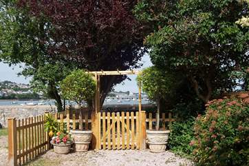The gated waterfront garden.