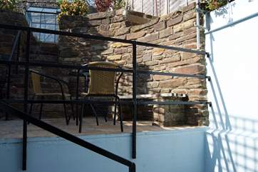 The small patio above the back door.