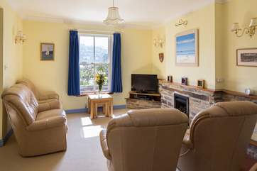 Light and airy living-area, which also has a wonderful view out across to the River Dart.