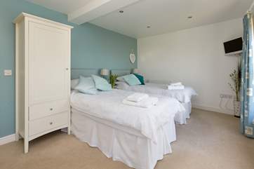 The master bedroom can be made up as twin beds or as a super-king size double bed on request.
