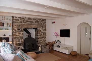 The contemporary style of the cottage interior is complemented by several original character features.