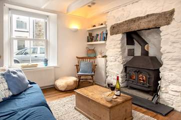 Warm your toes by the wood-burner.