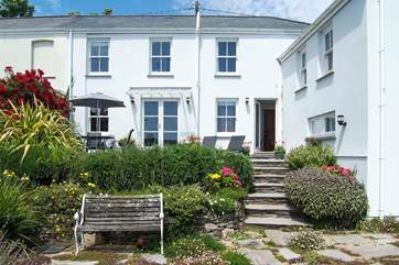 Looking back towards the cottage from the lower terrace.