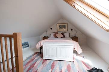 Sloping ceilings in the bedroom, please mind your head.