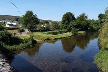 You can walk down to the river and then along its banks to this lovely picnic-area in the heart of Withypool.