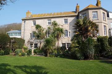 Well-manicured enclosed gardens.