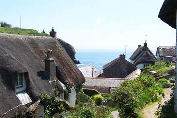 The footpath is the quickest and easiest way down to the beach and the pub!