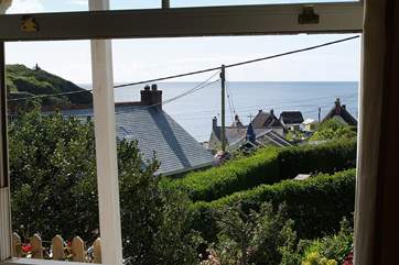 The living-room has the most fabulous sea views.