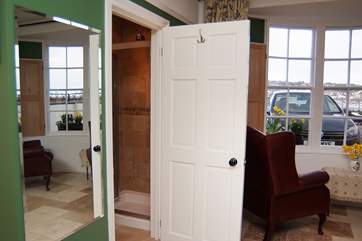 The door into the shower-room.