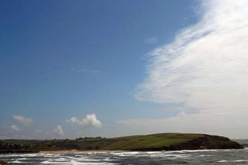 Bigbury Bay on a windy day.