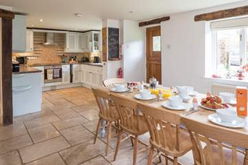 Very spacious open plan kitchen/dining-area.