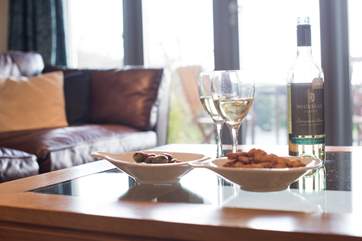 Enjoy your wine and nibbles while admiring the view.