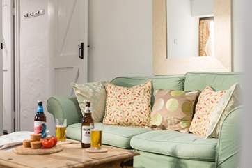 A comfy sofa for two.