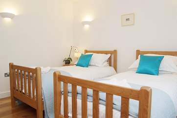 The twin bedrooms are light and bright.